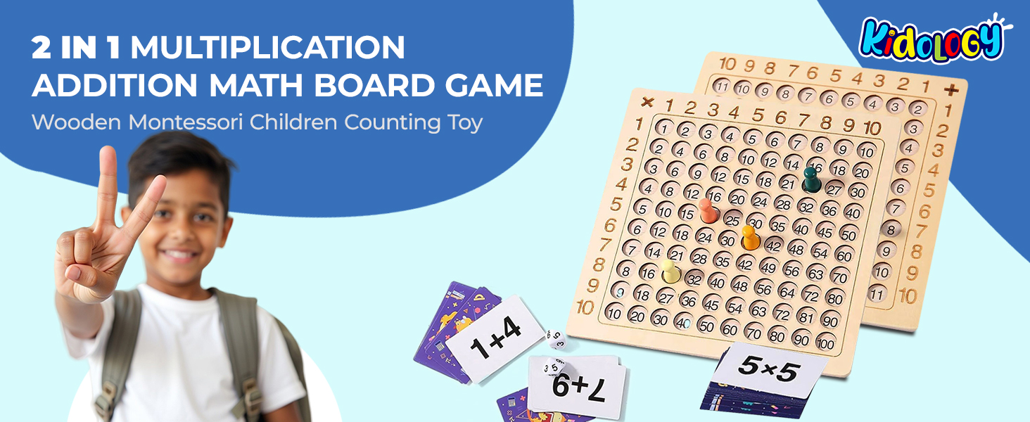 Master Math with Play – 2 in 1 Addition & Multiplication Board