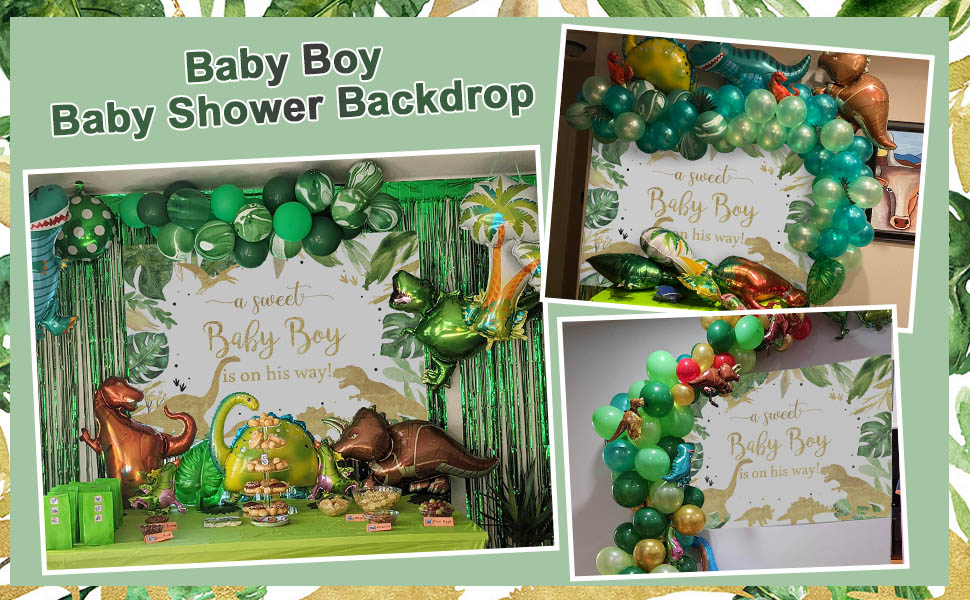 Avezano Dinosaur Baby Shower Backdrops Roar It's a Boy Baby Shower Party