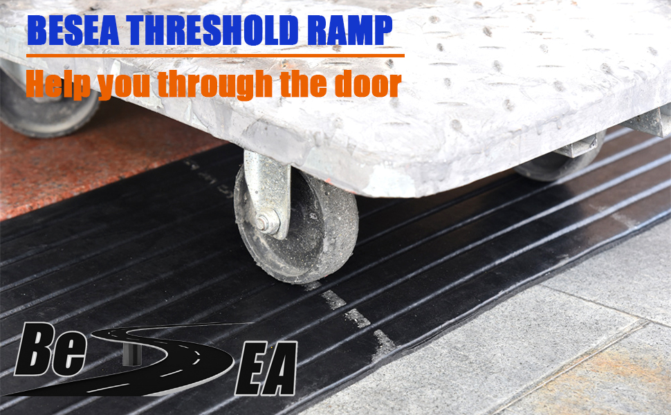BESEA 2" Rise Rubber Threshold Ramp Wheelchair Ramp for