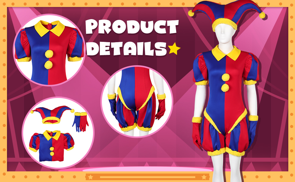 Circus Pomni Costume Clown Pomni Cosplay Jumpsuit Bodysuit Hat Gloves Magical Jester Outfits Halloween Adult Kids 4 Digital Circus Pomni Costume
