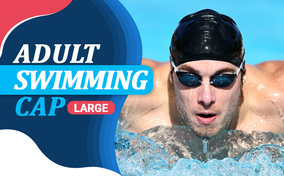 Adults Swimming Cap Size XL to Large Swimming Cap Black Silicone