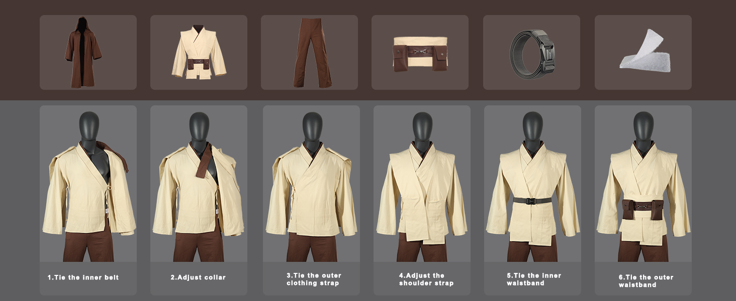 cosplay men costume Wearing steps