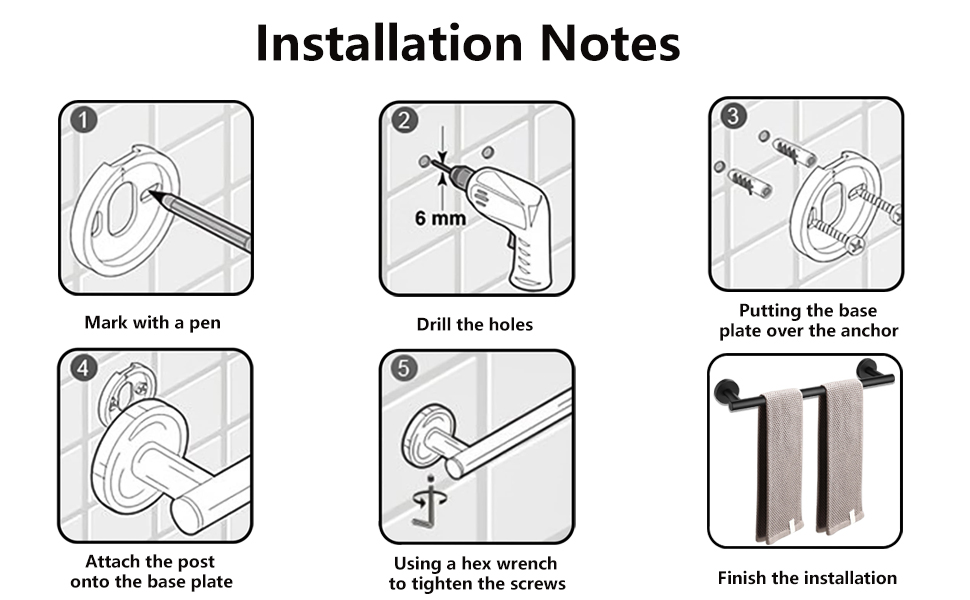 8Piece Bathroom Hardware Accessories Set Matte Black