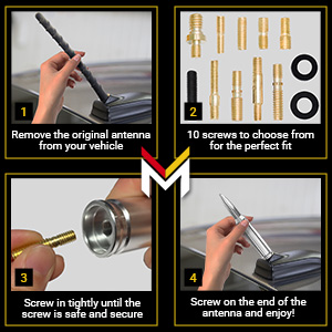 bullet antenna for truck car replacement stubby short mast radio silverado sierra f150 accessories