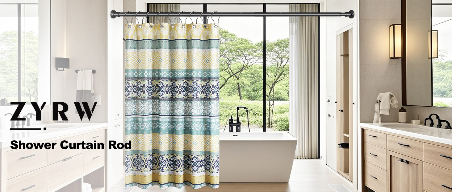 black shower curtain rod