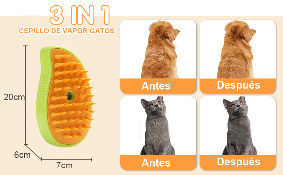 Cepillo Vapor eléctrico para perro, Cepillo de gato de vapor auto limpieza, Cepillo  vapor para mascotas para masaje, Cepillos de Aseo para Mascotas, Para  depilación, masaje y peinado de mascotas(verde) : Amazon.com.mx: