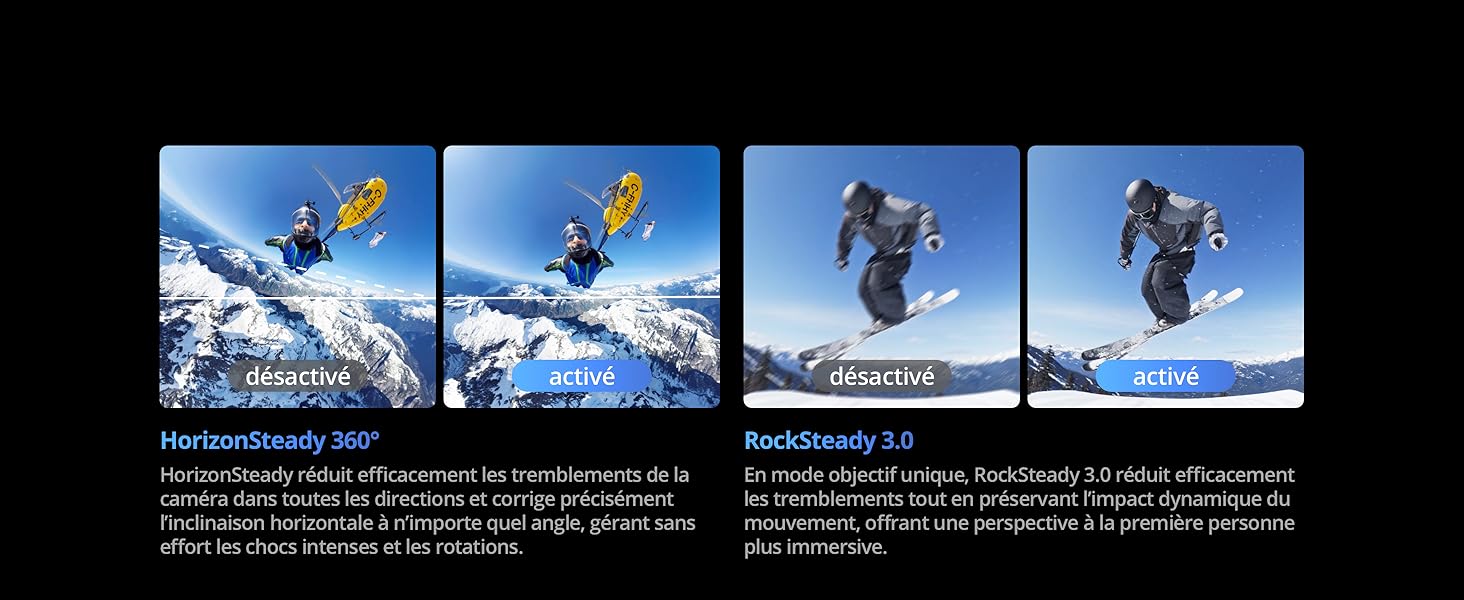 Le texte indique « Image 2 ». Séquence d'action à quatre panneaux montrant un snowboardeur effectuant des sauts aériens sur fond de ciel bleu et de montagnes enneigées.