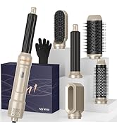 Blow Dryer Brush Set of 6, Air Curling Iron 3 Temperature Negative Ionic Hair Dryer Brush, Hot Ai...