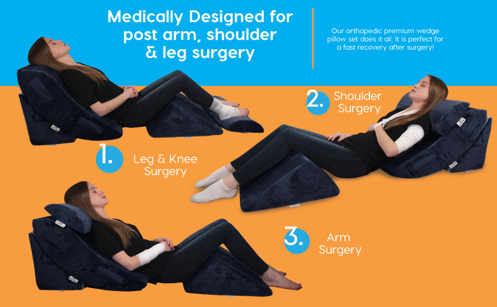 4 Pcs Orthopedic Bed Wedge Pillow Set Post Surgery