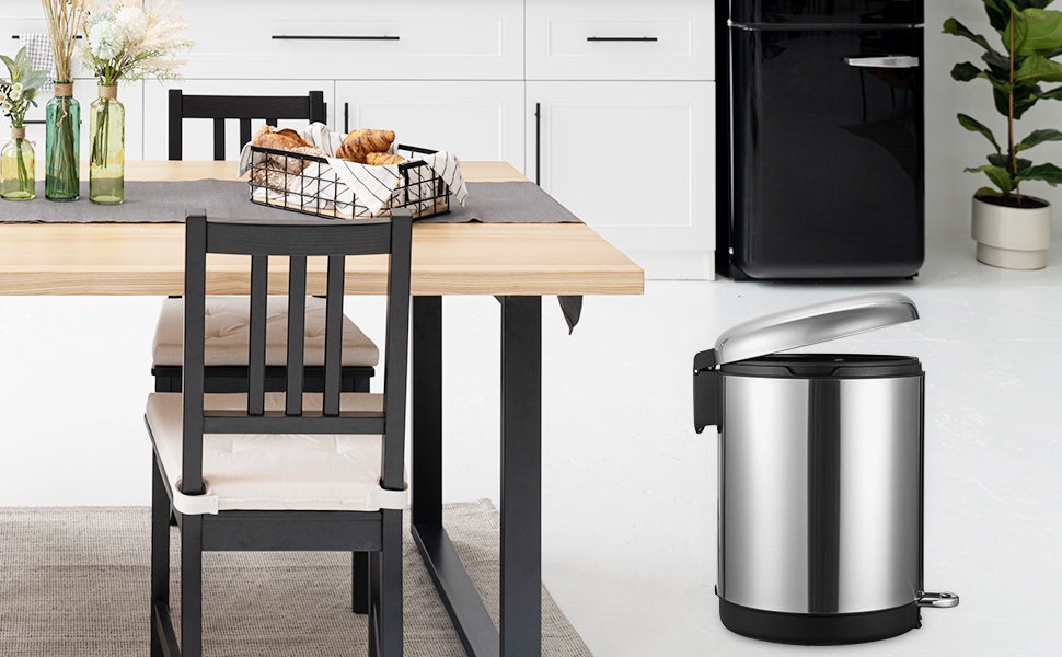 GlowSol Dual Trash Can, 8 Gallon 30 Liter Kitchen Stainless Steel