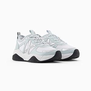 てんとう虫専用【美品】ARMANI COLLEZIONI ホワイトレザー Amazon.com | Armani Exchange AX Women's Logo Trainer Sneaker