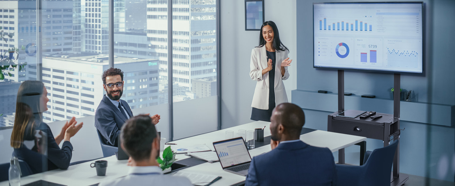 Mobile TV Cart with Drawer,for 2375 inch Flat/Curved