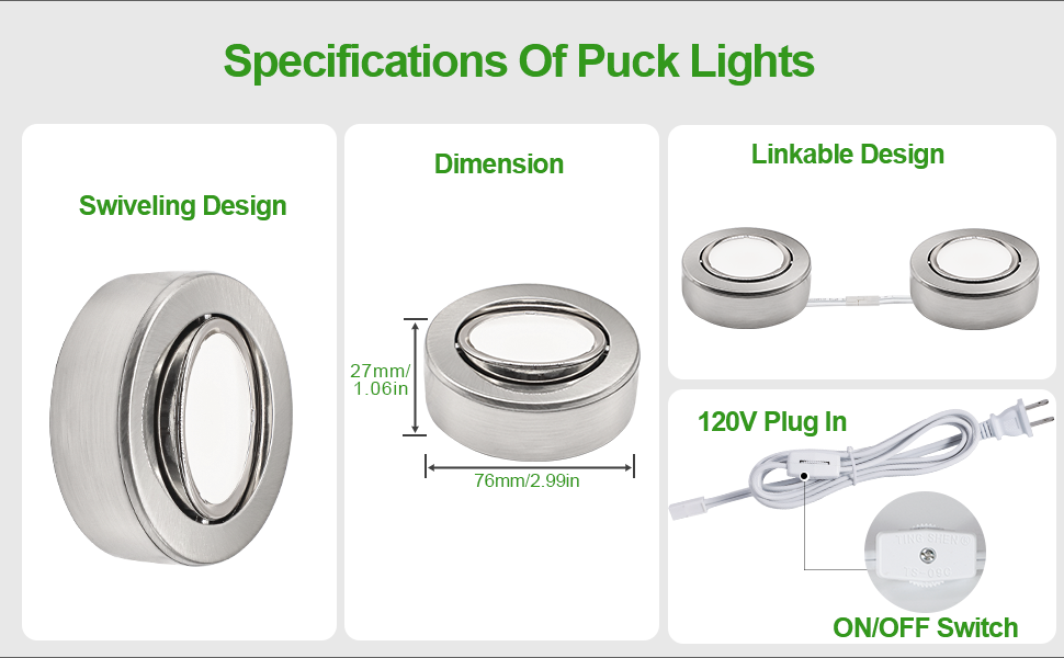 swivel puck lights 120v linkable led puck lights wired under counter lights plug in cabinet lights