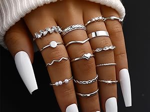 Thin silver rings