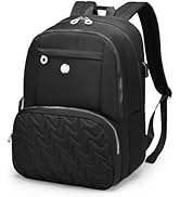 Swissdigital Design Travel Backpack for Women, Black Simple Modern Laptop College Backpacks for S...