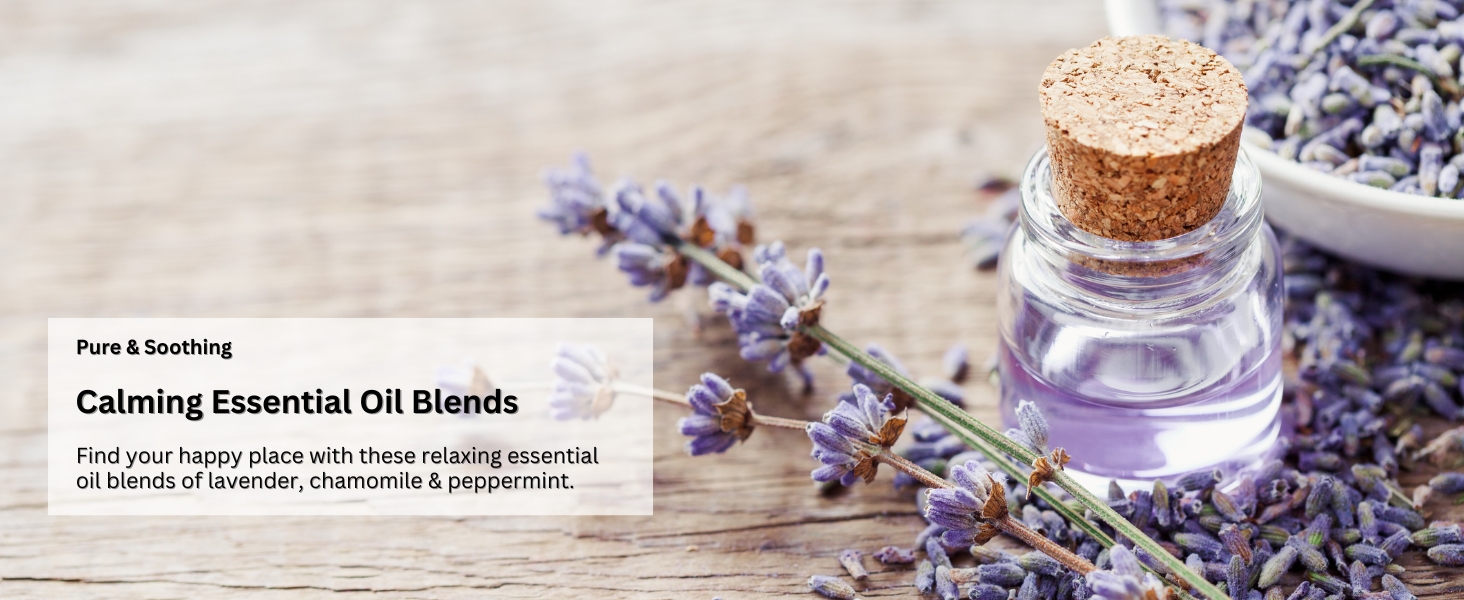 Pure & soothing - lavender, chamomile & peppermint create a relaxing blend for aromatherapy.