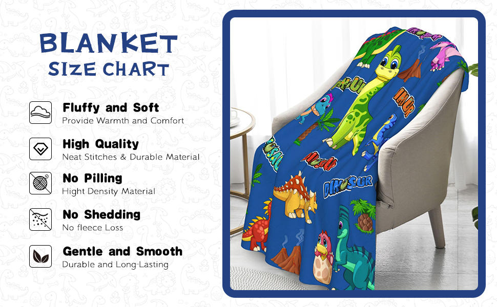 Dinosaur Blanket for Boys Kids, Kids Blanket for Girls Boys