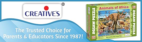 animals of africa jigsaw puzzles for kids learning & educational game fun activity ages 7 & up