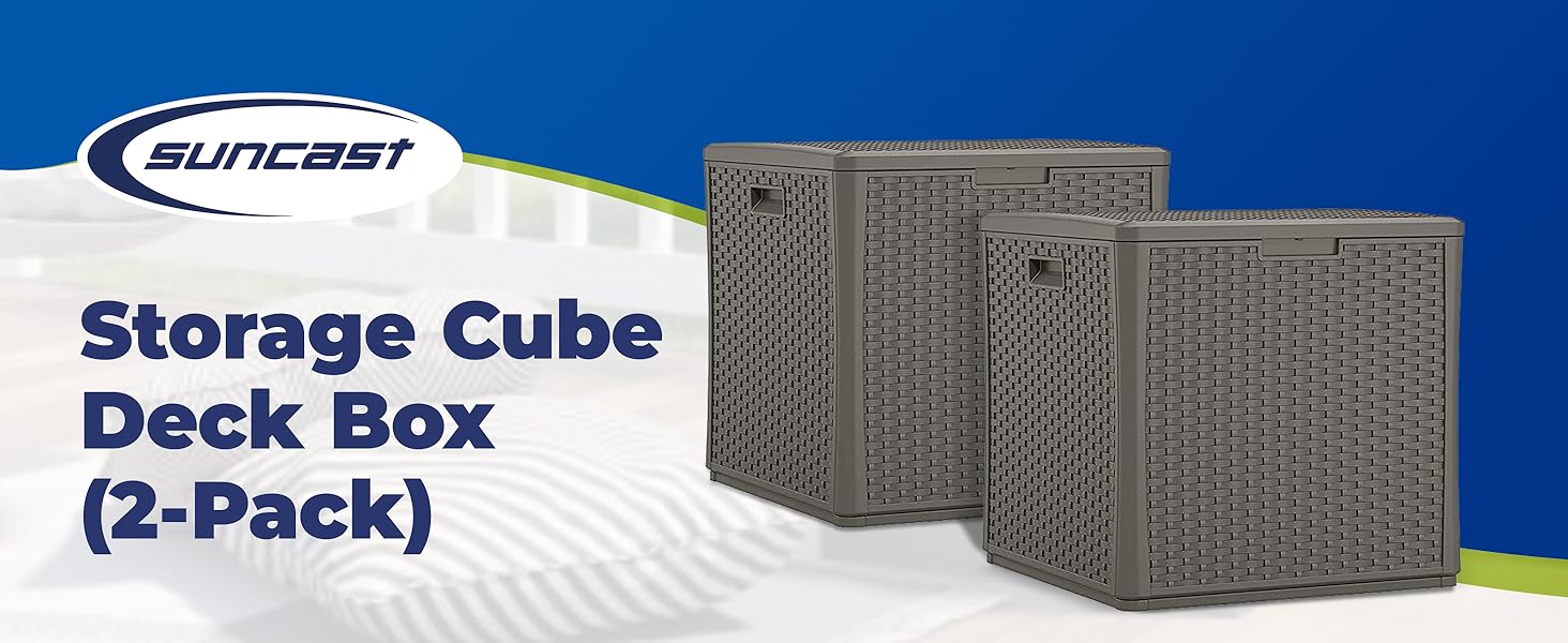 Suncast 60 Gallon Resin Outdoor Patio Storage Cube Deck