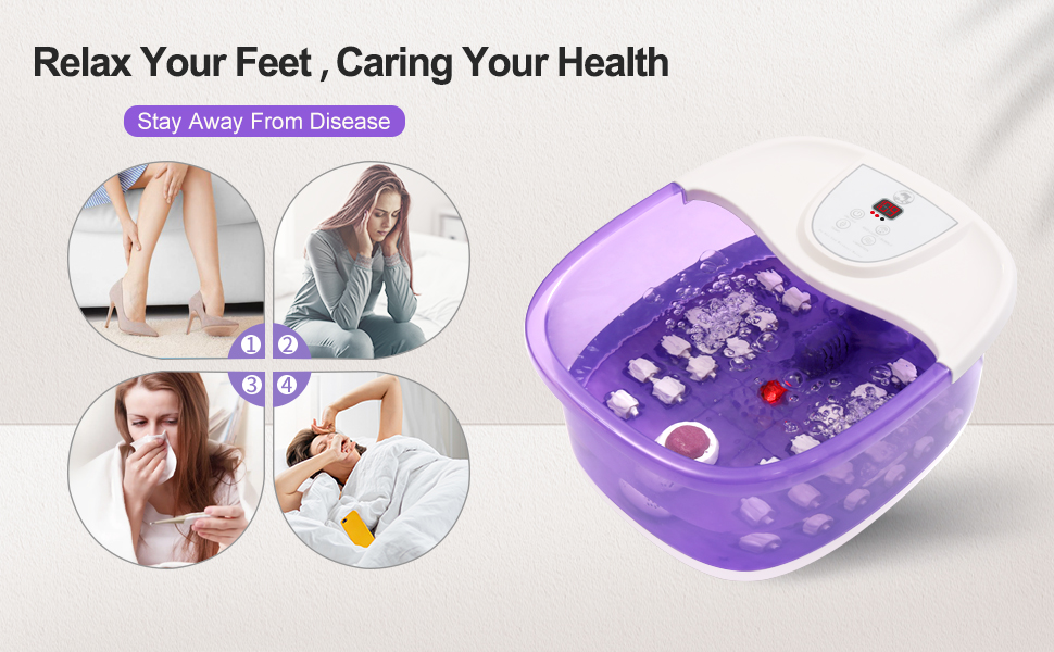 purple foot soaker. care about you