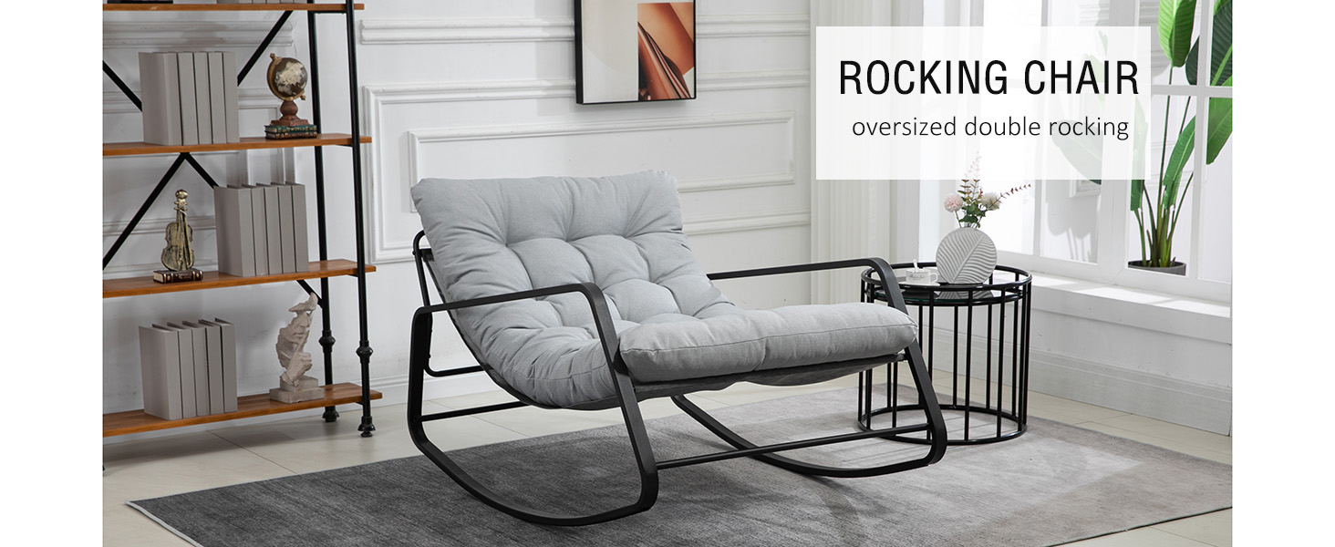 WQSLHX Widened Rocking Chair Outdoor Backyard Furniture