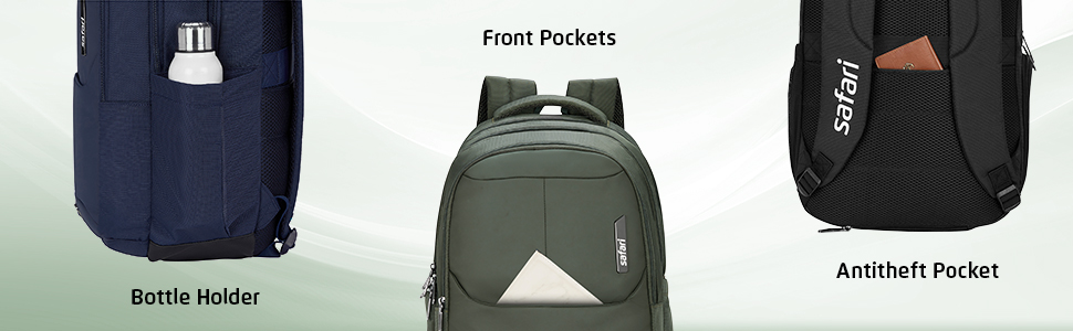 Safari Forge 34L Laptop Backpack, 3 compartments, Raincover, Antitheft pocket, Trolley Sleeve, Organizer, Bottle holder, Front pocket, College bag, school bag, Formal backpack 8 .