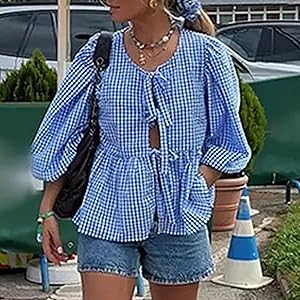 womens tie front tops