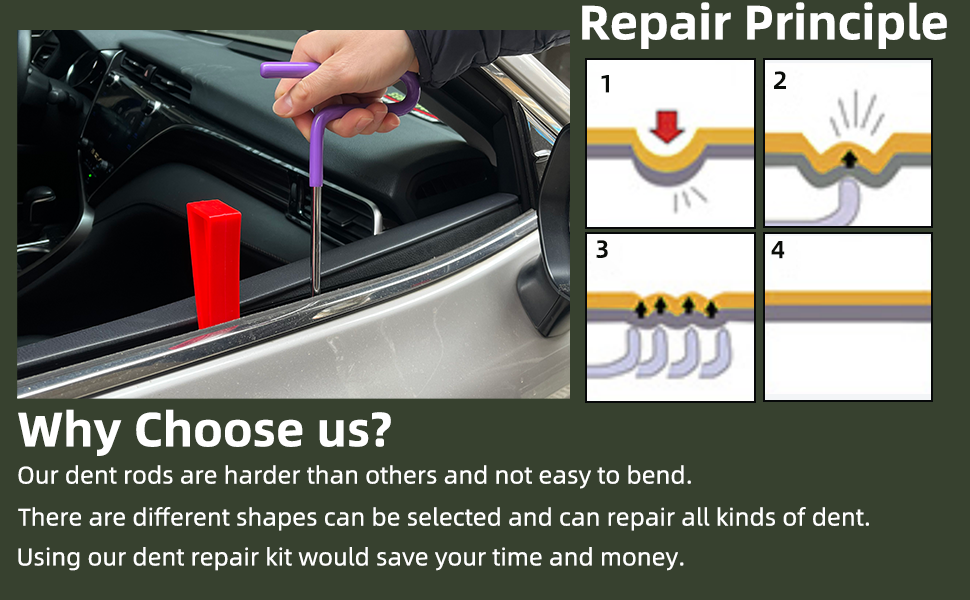 dent rod;dent puller;dent lifter;car dent repair kit;car dent remover;auto body dent remover