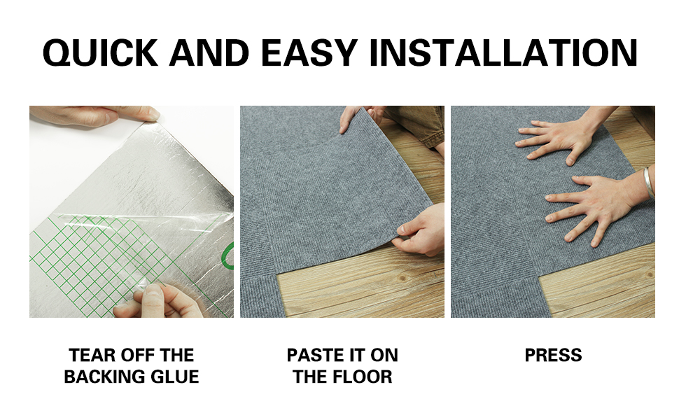 CUCOS Carpet Tiles Peel and Stick, Squares Carpet Floor Tile 12” x 12