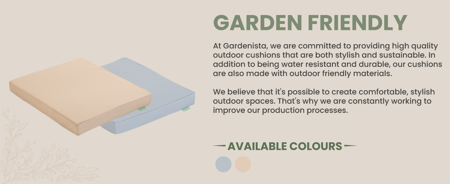 Gardenista Outdoor Seat Cushion Pads for Rattan Furniture Water
