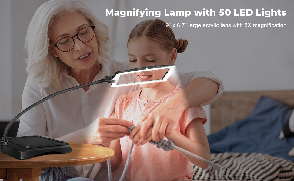 Magnifying Lamp with 50 LED Lights