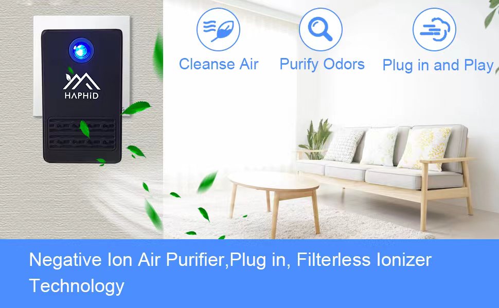 HAPHID Ionizer Air Purifier/Plug in Air Purifier with