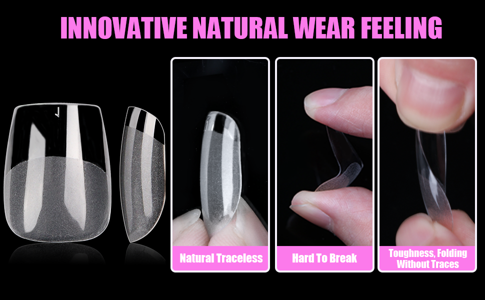 Carmu Extra Short Coffin Nail Tips Soft Gel Nail Tips