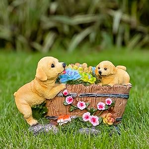 dog garden statue