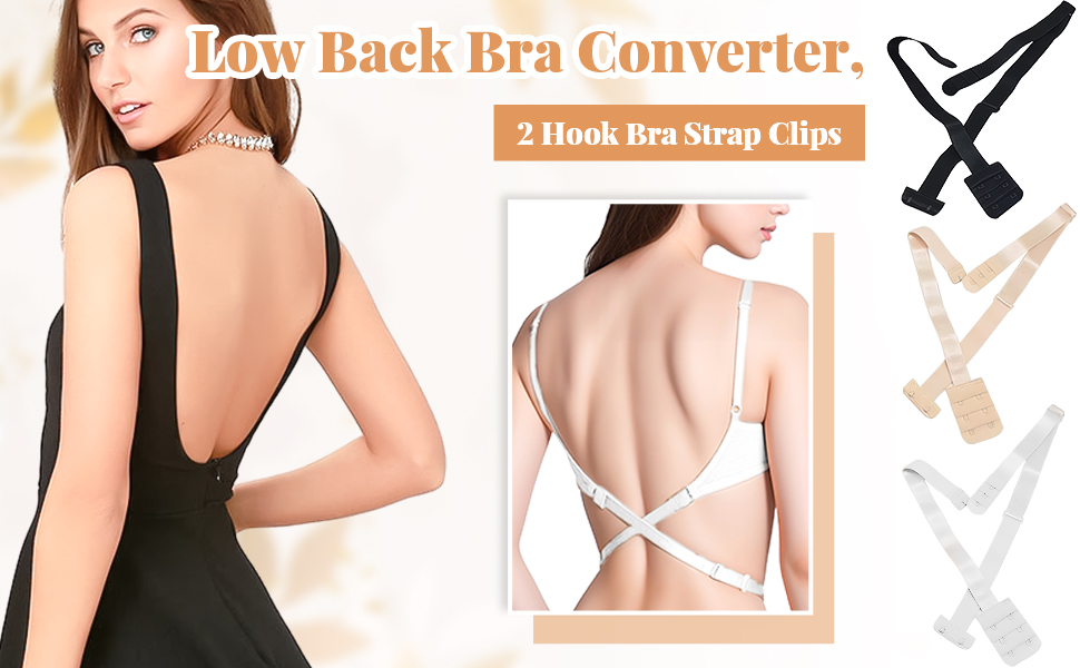 2 Pairs Low Back Bra Converter Soft Women's Bra Extenders 2 Hooks