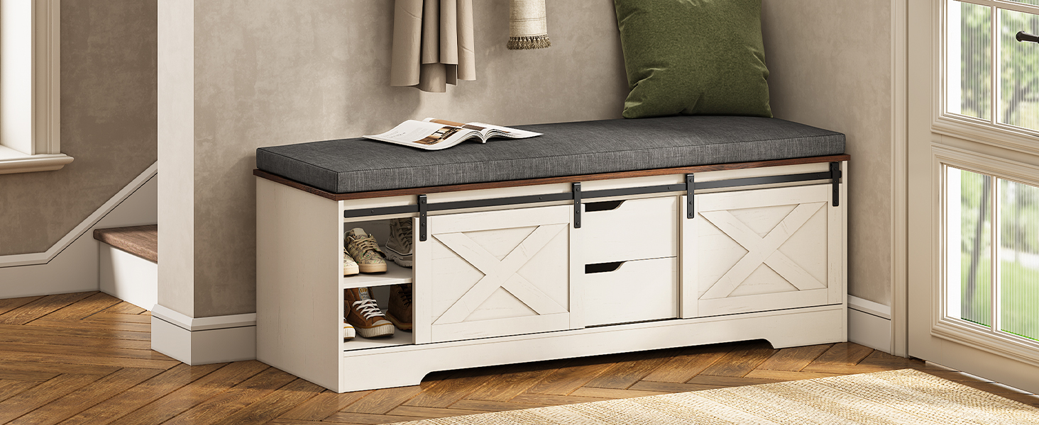 bench storage shoe entryway seat rack seating cushion small benches entry hallway room shoes