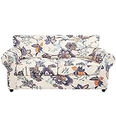 SearchI Stretch Sofa Cover Printed Couch Cover, Floral Pattern 3 Pieces Loveseat Slipcover with 2...