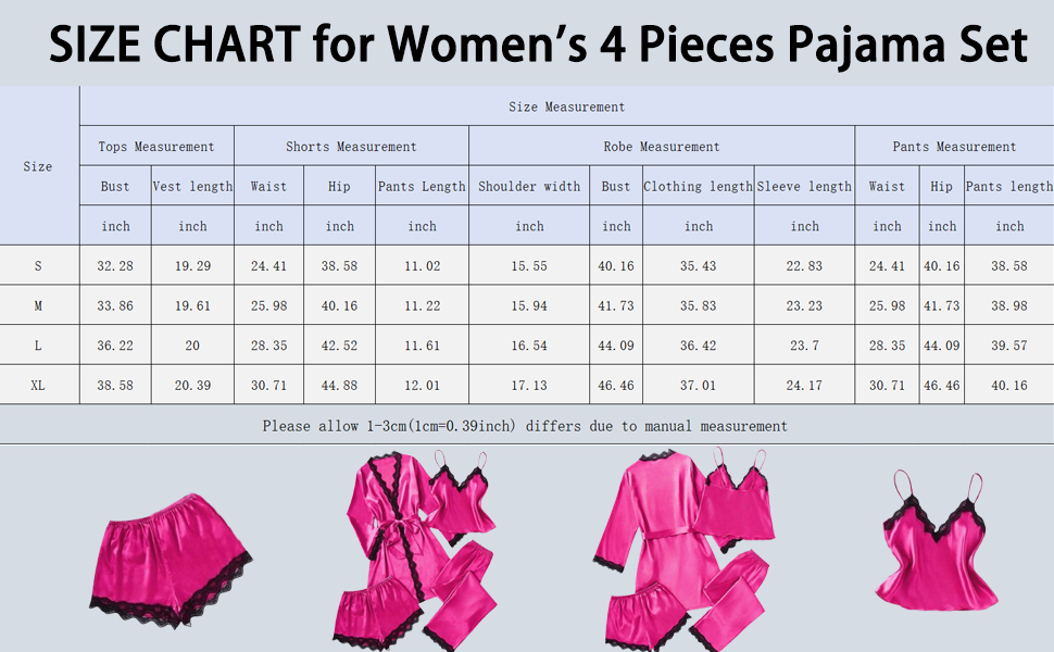 4 Pieces Pajama Set for Women