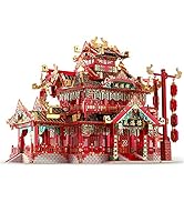 Piececool 3D Puzzles for Adults Metal Model Kits, Chinese Ancient Reataurant 3D Metal Puzzle, Tra...