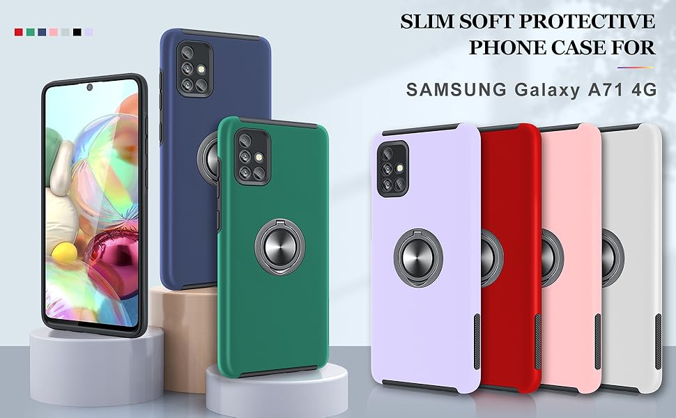 AOUIA for A71 4G Phone Case With 2 Tempered Glass Screen Protector