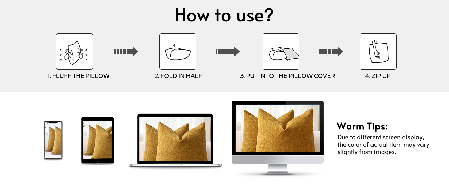 JOTOM Set of 2 Cushion Covers 30x50 cm Soft Chenille Gold Yellow Decorative Throw Pillow Covers 12x20 Inch Lumbar Cushion Case Solid Pillowcases for Couch Sofa Living Room Bed Home Decor (Gold Yellow) 27 1