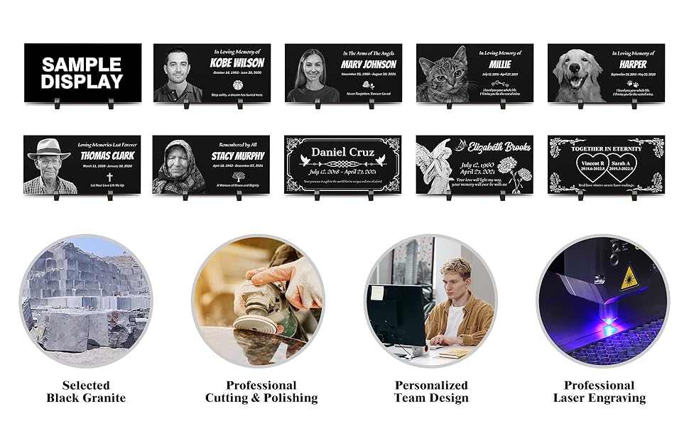 HDSD Memorial Plaques Personalised Custom Memorial Stones 12 * 6inch