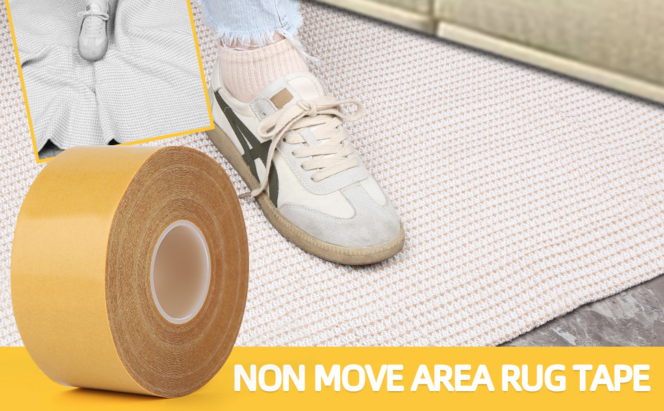 Comparison of stepping on rugs fixed with double sided tape and not fixed with double sided tape