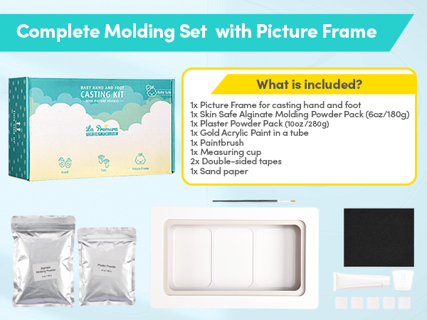 baby kit hand casting keepsake gift box new mom mold foot footprint print plaster