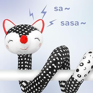 Baby Toys Black White Stroller Toy Stretch &amp;amp;amp; Spiral Activity Toy Car Seat Toys