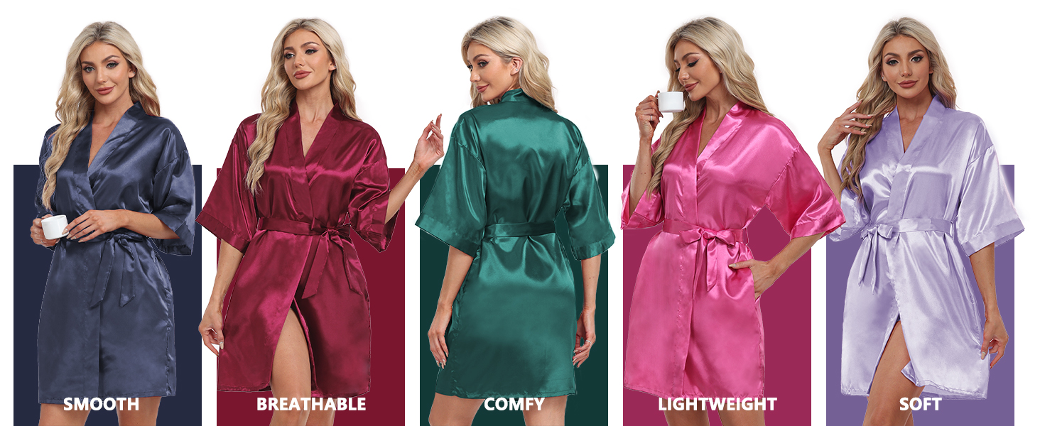 Bride Bridesmaid Silk Bathrobes
