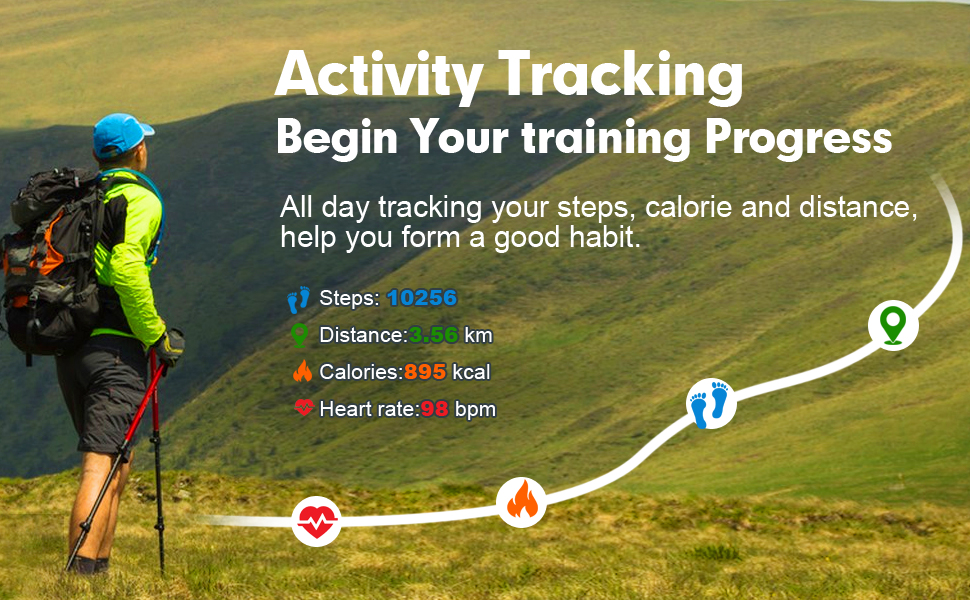 step tracker step counter pedometer watch calories counter distance activity fitness tracker