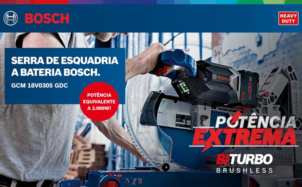 Serra Esquadria Bosch GCM18V-305GDC BITURBO Brushless 2000W