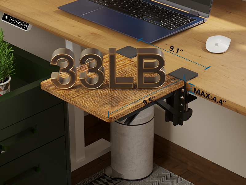 BONTEC Ergonomics Desk Extender Tray, 9.5"x9.1" Table