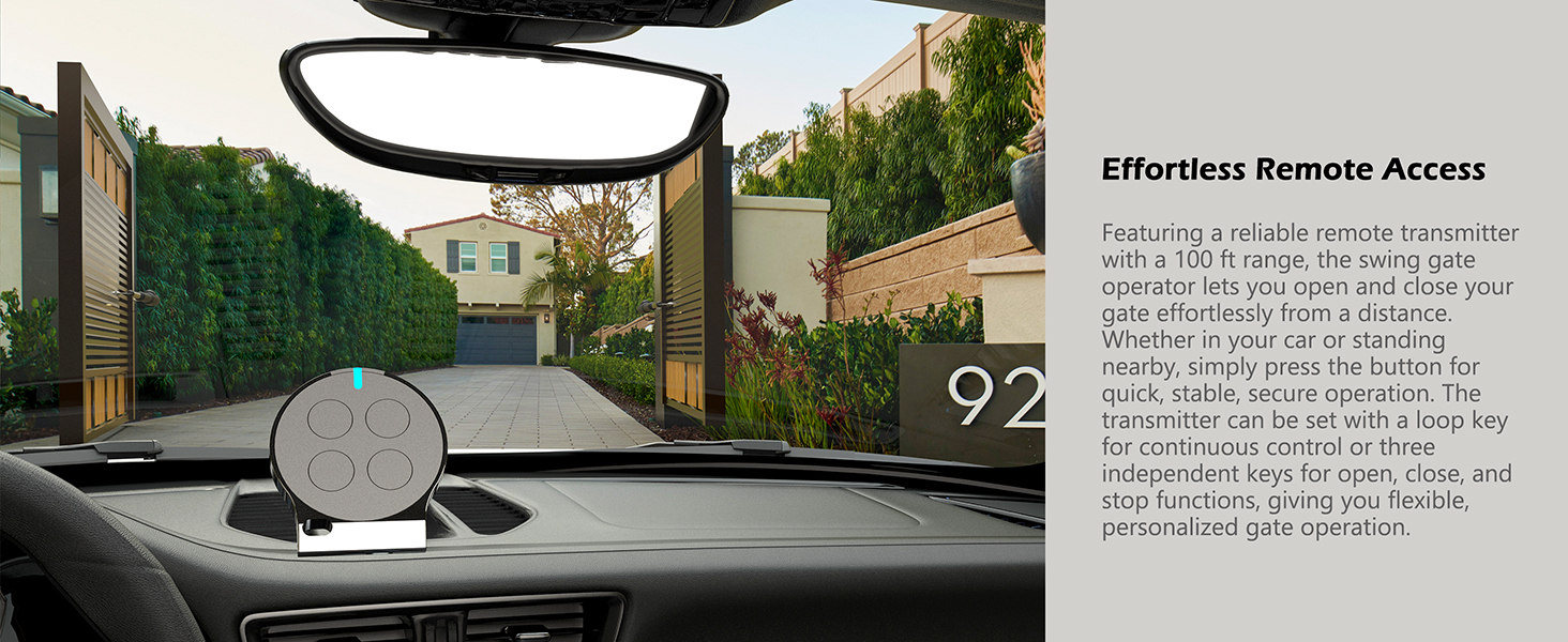 Dual Remotes Included – 100ft Range, Single-Button Cycle or 3-Button Mode Options